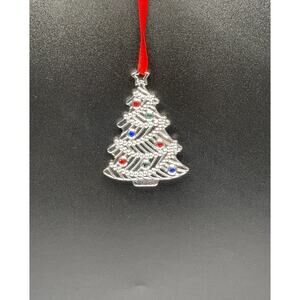 Lenox Sparkle and Silver Christmas Tree Ornament Jeweled. New no Box.